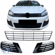image-66-Bumper grille mesh insert set for Golf 6 09-12 with R20 bumper