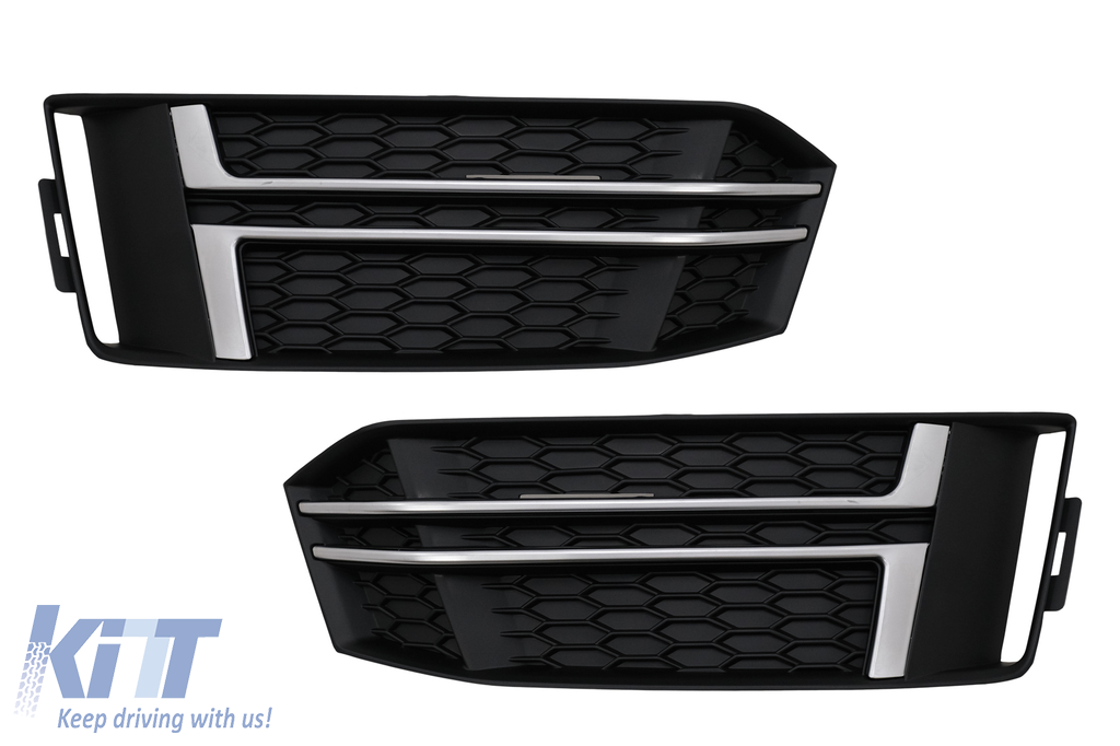 Lökhárító alsó hűtőrács burkolatok oldalrácsok, amelyek alkalmasak az Audi A4 B9 Sedan Avant (2016-2018) S-Line modellhez