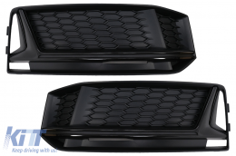 image-28-Bumper Lower Grille Side Grilles suitable for Audi A4 B9 Sedan Avant S-Line (2016-2018) RS4 Design Black Edition