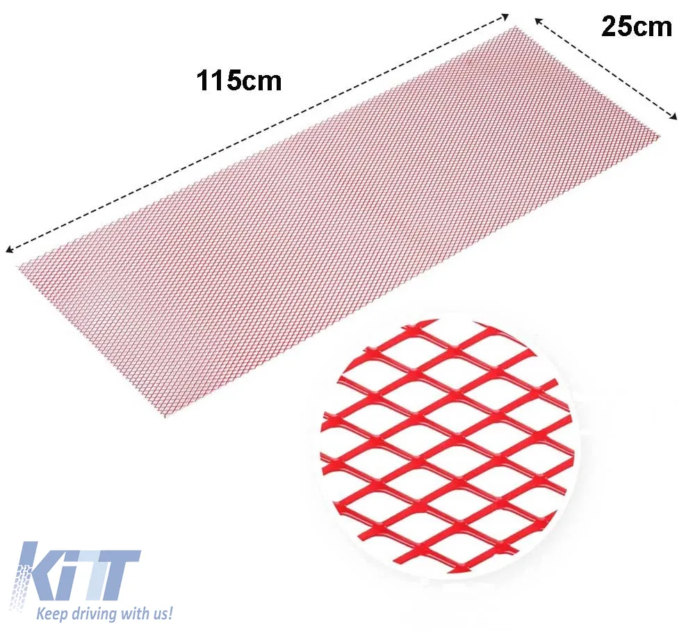 Bumper Mesh Universal Aluminium 120x20cm Red 1 Pc