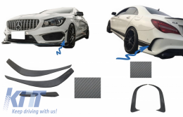 Bumper Splitters Fins Aero Side Vent Canards suitable for Mercedes Benz CLA W117 C117 X117 (2013-2016) CLA45 A-Design Carbon Film - COFBSPMBW117AMGCFRB