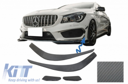 Bumper Splitters Fins Aero Side Vent Canards suitable for Mercedes Benz CLA W117 C117 X117 (2013-2016) CLA45 A-Design Carbon Film-image-6036393