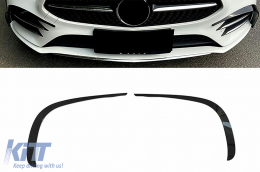 image-0-Bumper Splitters Fins Brows Aero Moldings suitable for Mercedes CLS C257 Sport Line (2018-2023) Piano Black