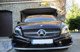 Bumper Splitters Fins Brows Aero suitable for Mercedes W176 A-Class (2012-08/2015) A45 Design-image-6095683
