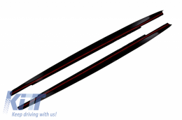 Bumper Spoiler Lip with Diffuser and Side Skirts Extension suitable for BMW 5 Series G30 Limousine G31 Touring (2017-2019) M Sport Design-image-6045519