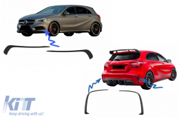 Bumpers Splitters Fins Aero suitable for Mercedes A-Class W176 A45 (2012-2018) Aero Edition Look - COFBBRMBW176AMGRBSP