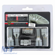 Butzi Premium lopásgátló kerékcsavar készlet 6 db, egyedi kulccsal, Type-CC M14x1.25 L27 T17-image-6294821