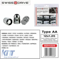 Butzi Premium lopásgátló kerékcsavar készlet 6 db, egyedi kulccsal, Type-AA M12x1.25-image-6294865