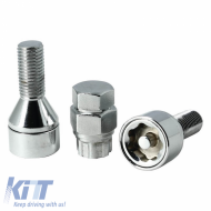 Butzi Pro lopásgátló kerékcsavar/anya készlet 6 db, egyedi kulccsal, JJ típus, M12x1.25 L37 T17-image-6294847