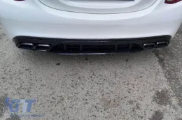 C63-Stil Diffusor geeignet für A Design Heckstoßstange geeignet für Mercedes C-Klasse W205 2014-2020 -оо--оо--image-6146145
