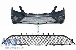 image-24-Calandre centrale inférieure avant pour Mercedes Classe S W222 13-17 S63 Look Noir brillant