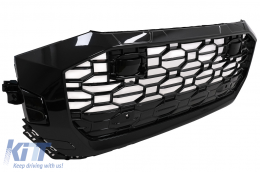 Calandre Centrale pour Audi Q8 2018-2023 Sport Design Noir Brillant-image-6092167