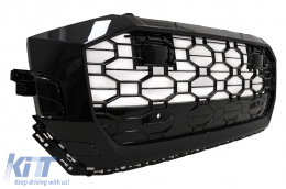 Calandre Centrale pour Audi Q8 2018-2023 Sport Design Noir Brillant-image-6092168