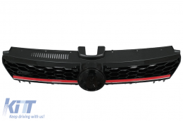 Calandre centrale pour VW Golf 7 VII 5G 13-17 Bande rouge GTI Design-image-6084293
