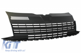 Calandre débadgée avant sans badge pour VW T6 Bus Transporter 15-19 noir mat-image-6054372