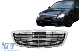 Calandre Grille avant pour Mercedes Classe S W222 2014-08.2020 S63 S65 Look Chrome-image-6097024