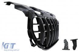Calandre Grille pour Mercedes Classe SLC R172 Facelift 16-19 GT-R Panamericana Design Noir-image-6068386
