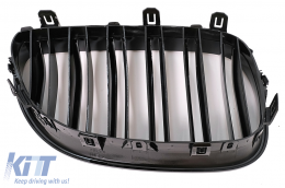 Calandre Grilles pour BMW 5 E60 E61 03-09 Double Rayure M Look Noir Brillant-image-6107116