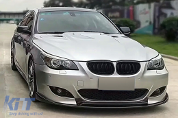 Calandre Grilles pour BMW 5 E60 E61 03-09 Double Rayure M Look Noir Brillant-image-6107118