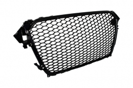 Calandre pour Audi A4 B8 Facelift 12-15 RS Look Noir Brillant Avec et Sans PDC-image-6017935