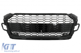 Calandre pour Audi A5 F5 Facelift 19-Up Racing Look Noir Brillant-image-6099228