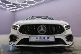 Calandre pour Mercedes A W177 V177 04.18-22 GT-R Panamericana Look Noir-image-6094935