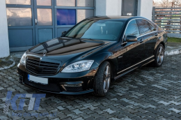 Calandre pour Mercedes Classe S W221 Facelift 10-13 S63 S65 Design Noir Brillant-image-5990168