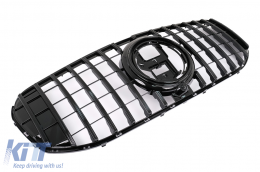 Calandre pour Mercedes GLS SUV X167 19-23 GT-R Look Panamericana Noir Brillant-image-6086592
