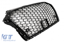 Calandre sans badge pour Audi A3 8V Facelift 17-18 Noir Brillant Look RS3-image-6098483