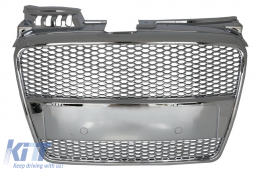 image-40-Calandre sans badge pour Audi A4 B7 Limousine Avant Cabrio 04-09 RS4 Look Chrome