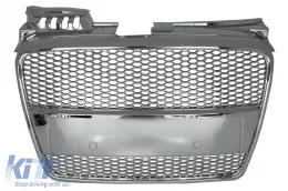 image-36-Calandre sans badge pour Audi A4 B7 Limousine Avant Cabrio 04-09 RS4 Look Chrome