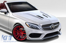 Capot avant Bonnet pour Mercedes Classe C W205 S205 C205 A205 2014+ GT Look-image-6070277