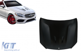 Capot avant Bonnet pour Mercedes Classe C W205 S205 C205 A205 2014+ GT Look-image-6070441