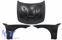 image-4-Capucha para BMW 3 F30 F31 2011-2019 M3 GTS Look Guardabarros delanteros Negro
