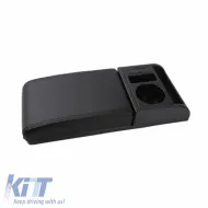image-43-Car Armrest Add On With Drink Holder & Storage Compartment & 2 Usb Ports Black Universal