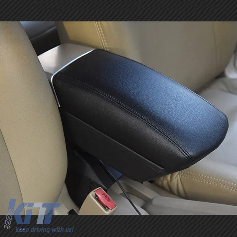 Car Armrest Black-Silver With USB Universal 22260
