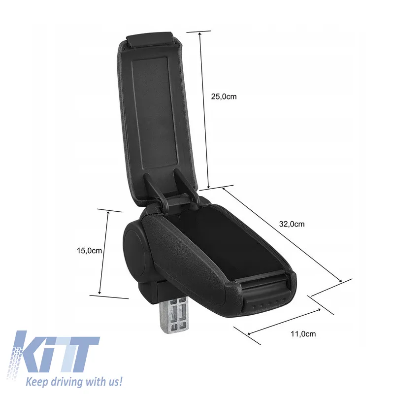 Car Armrest "Oem" Design suitable for Renault Clio 4 12-19 Black