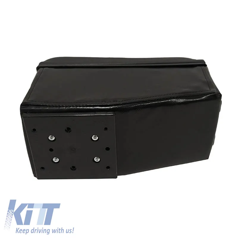 Car Armrest With Triple Drink Holder Universal Black 22228