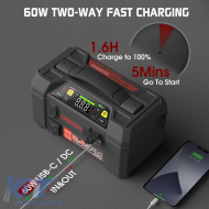 Car Booster, Powerbank, Car Washer 1.5 MPA Cordless, Compressor 150PSI, Led Light 5 in 1 Lokithor AW401 12 Volt 2500A