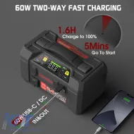 Car Booster, Powerbank, Car Washer 1.5 MPA Cordless, Compressor 150PSI, Led Light 5 in 1 Lokithor AW401 12 Volt 2500A-image-6304748