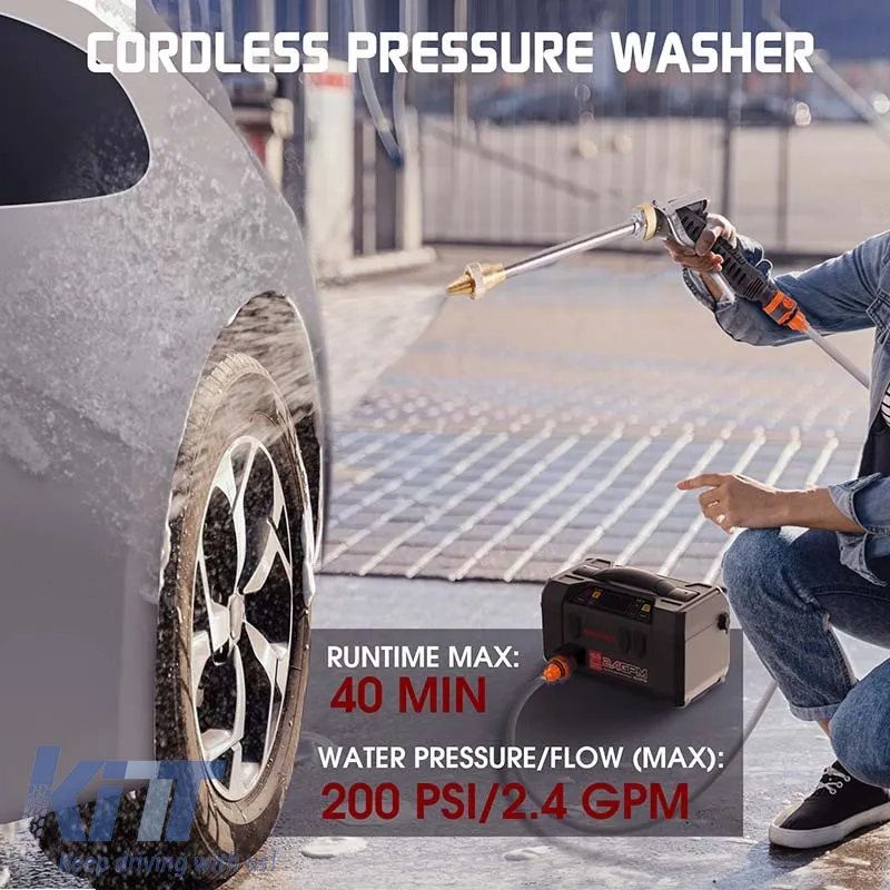 Car Booster, Powerbank, Car Washer 1.5 MPA Cordless, Compressor 150PSI, Led Light 5 in 1 Lokithor AW401 12 Volt 2500A