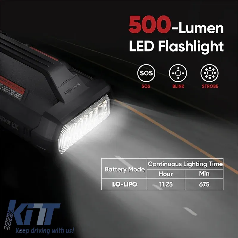 Car Booster, Powerbank, Compressor 12V 150PSI, Led Light 4 in 1 Lokithor LO-ApartX (Without Battery)