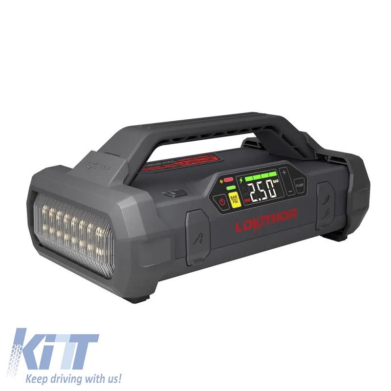 Car Booster, Powerbank, Compressor 150PSI, Led Light 4 in 1 Lokithor JA301 12 Volt 2000A