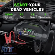 Car Booster, Powerbank, Compressor 150PSI, Led Light 4 in 1 Lokithor JA3000 Pro 12 Volt 3000A-image-6318527