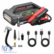 Car Booster, Powerbank, Compressor 150PSI, Led Light 4 in 1 Lokithor JA302 PRO 12 Volt 3000A