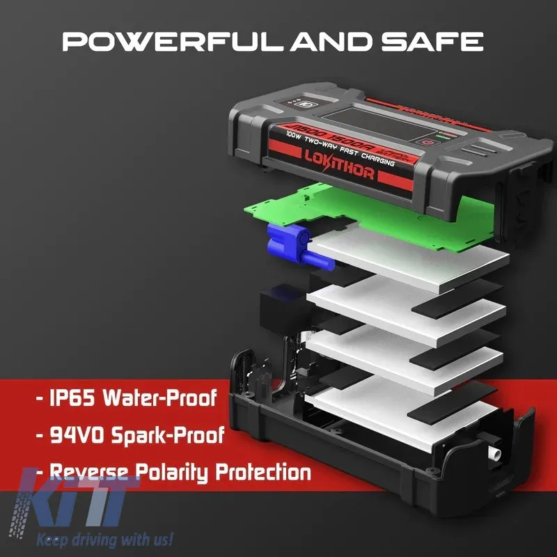 Car Booster, Powerbank, Led Light 3 in 1 Lokithor J1500 12 Volt 1500A