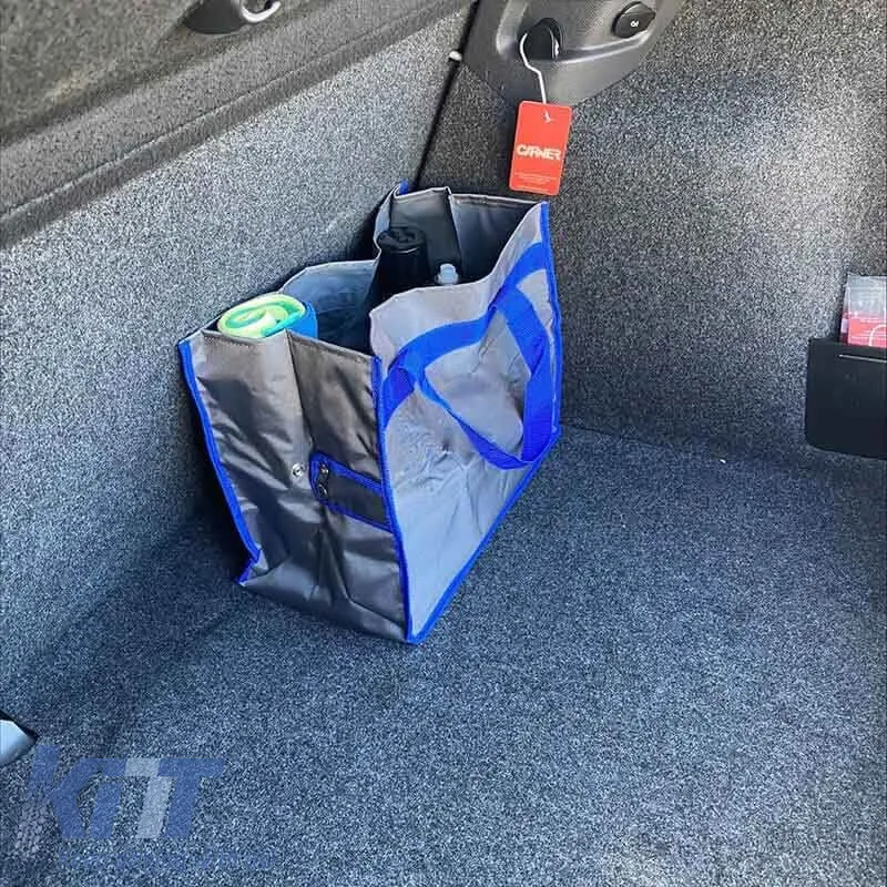 Car Boot Organizer & Shopping Bag Gray / Blue 38x20x31cm