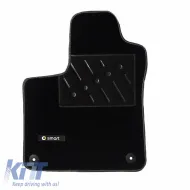 Car Carpets suitable for Smart W453 2014+ With One Emblem Black 2 Pieces-image-6302612