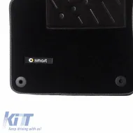 Car Carpets suitable for Smart W453 2014+ With One Emblem Black 2 Pieces-image-6302614