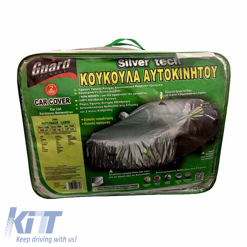 Car Cover Guard "SilverTech" Hatchback Large 440x150x127cm